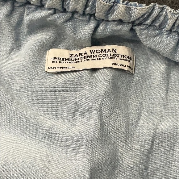 Zara Off the Shoulder Denim Dress Size large - Picture 2 of 3